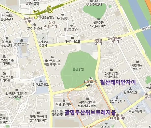 광명 두산위브 트레지움 위치