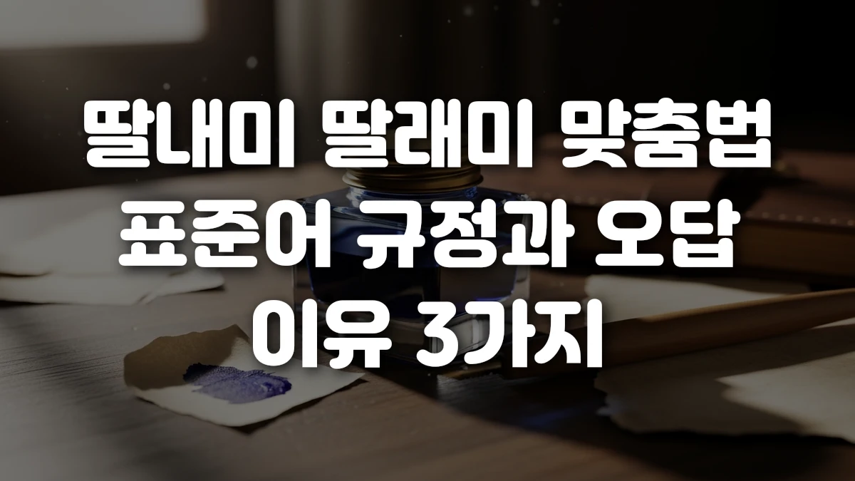 딸내미 딸래미 맞춤법 표준어 규정과 오답 이유 3가지