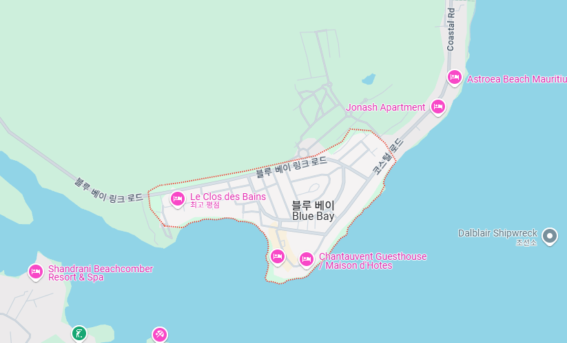 모리셔스 신혼여행 가이드 블루베이 위치