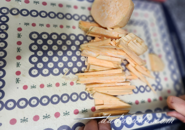 고구마스틱 만들기 후라이팬에 노릇노릇