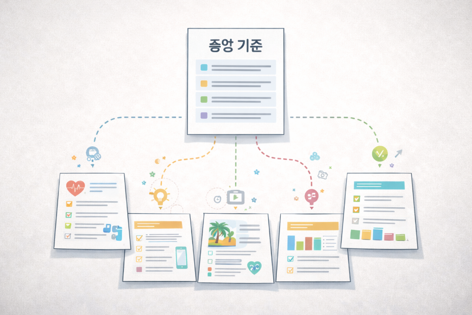 기준 문서를 중심으로 안정적으로 연결된 블로그 구조 이미지