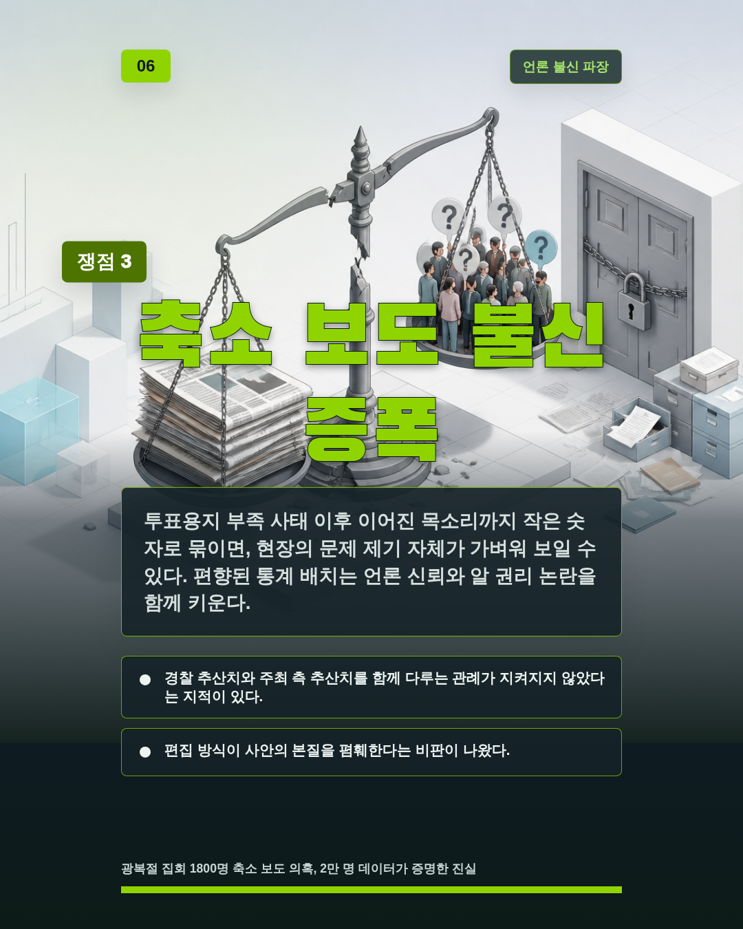 축소 보도 불신 증폭