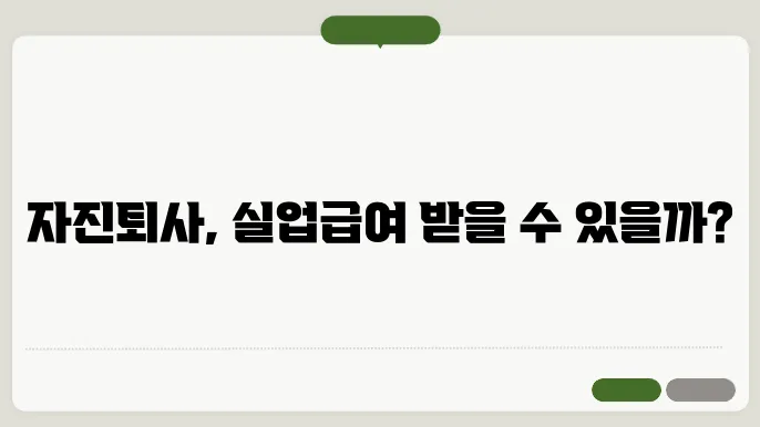 자진퇴사에 따른 실업급여 조건 자세히 알아보기