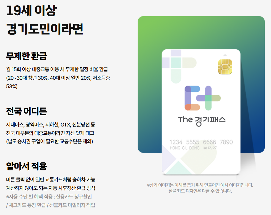 더 경기패스 신청방법 교통비 환급