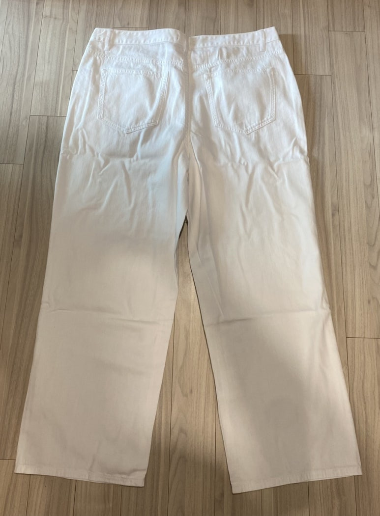 무신사스탠다드 린넨 라이크 와이드 데님 팬츠 [화이트]