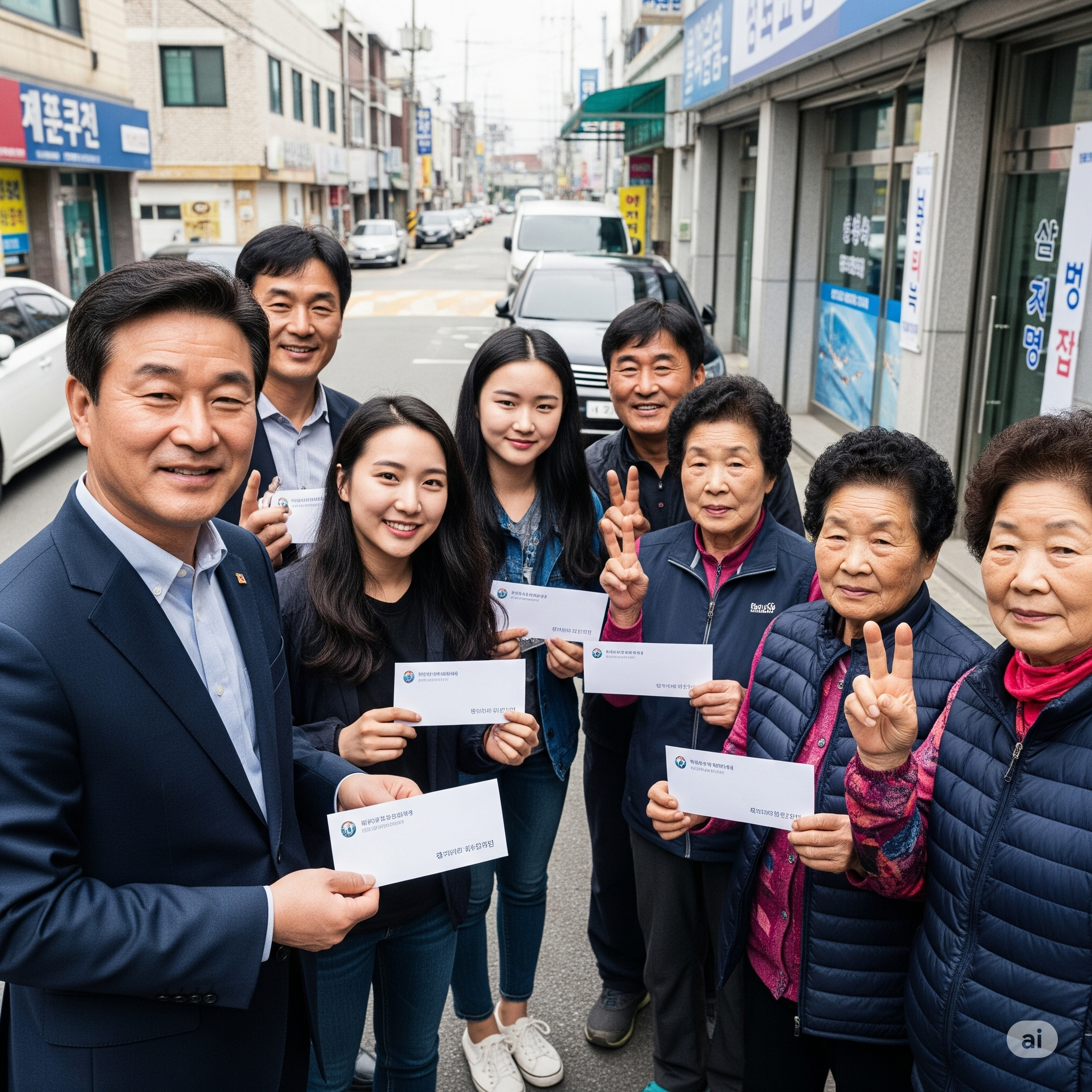 민생회복지원금 받고 기뻐하는 사람들