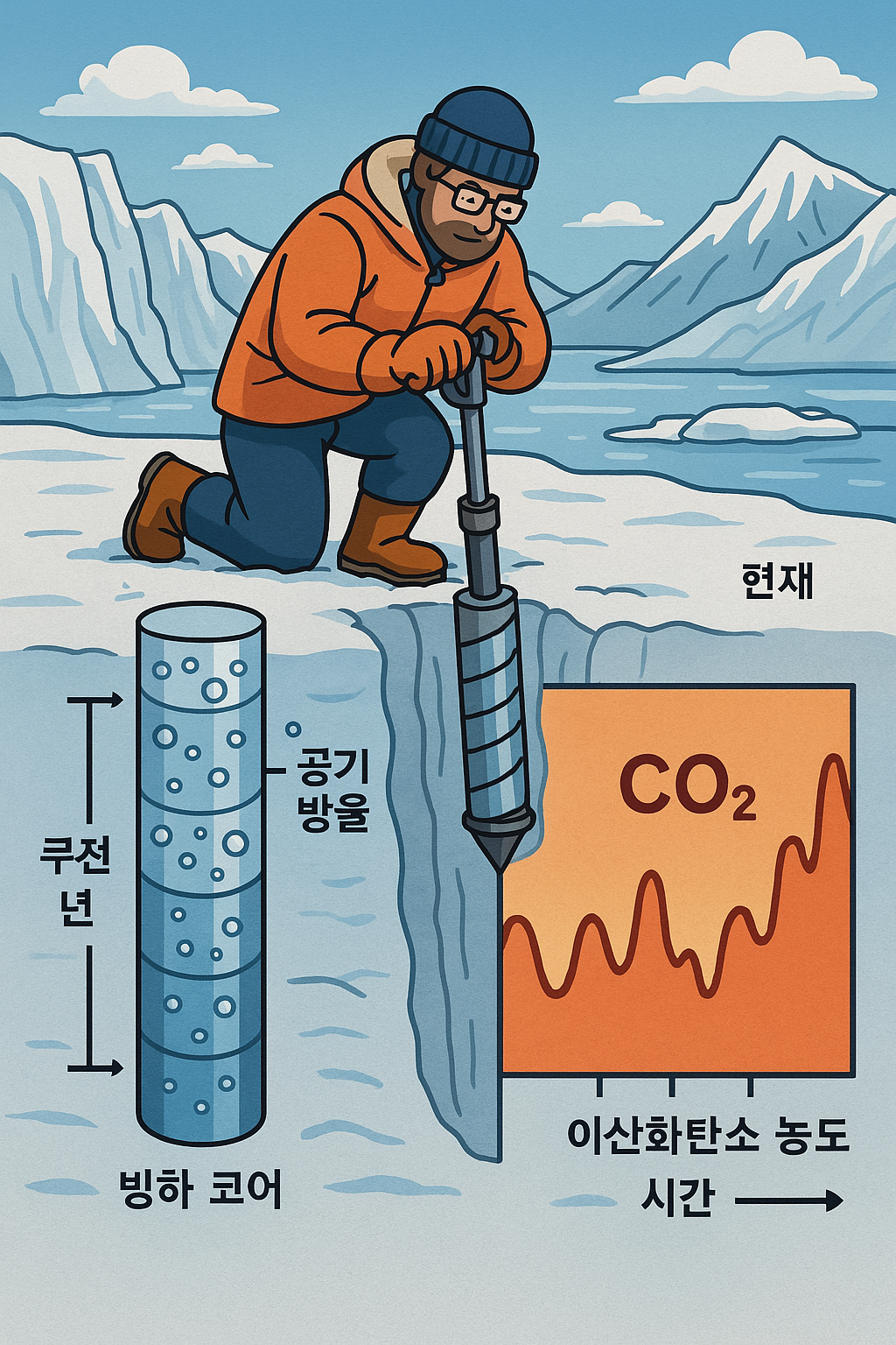 빙하 코어 속 대기 기록: 수십만 년 전 공기의 비밀을 해독하다