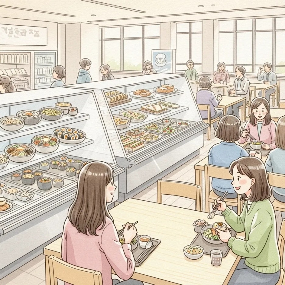 국립중앙박물관 내 푸드코트의 활기찬 모습