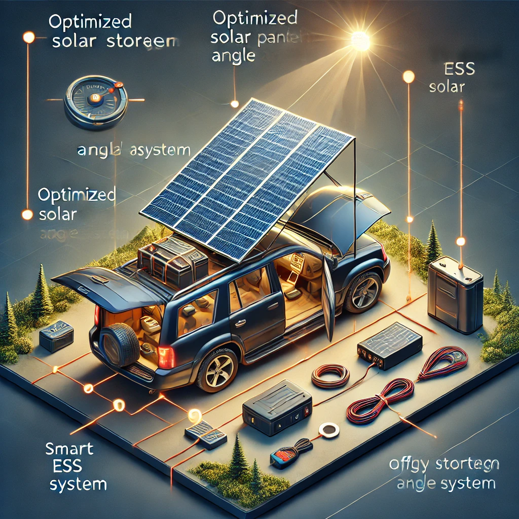 태양광 패널 각도 최적화 및 깔끔한 배선 정리가 적용된 ESS 차박 전력 시스템 &ndash; 효율적인 충전과 안전한 설치 구조