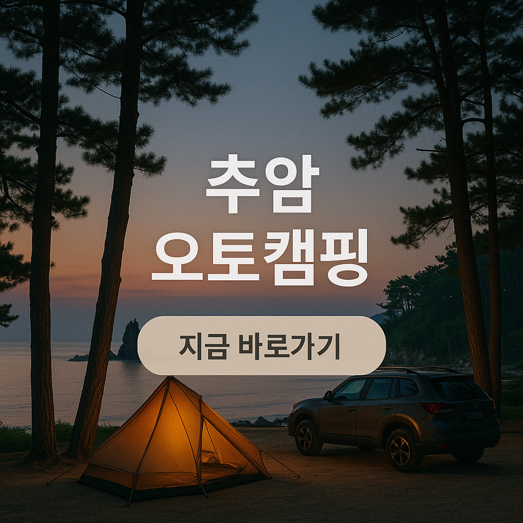 동해 삼척 추암 오토캠핑장 명단 사이트 예약 방법