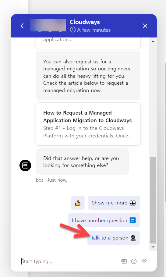 클라우드웨이즈 고객지원 요청 방법 (라이브 채팅)