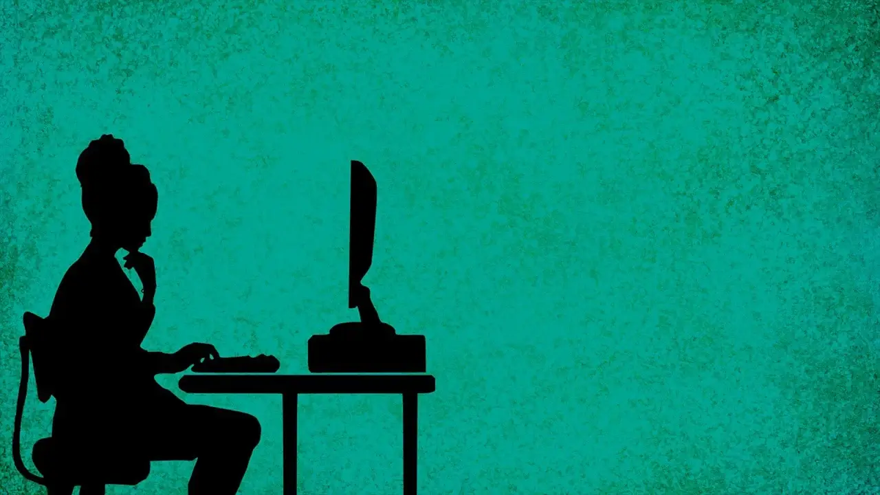 여성이 PC화면을 보고있음. 디지털 노마드 환경 만들기