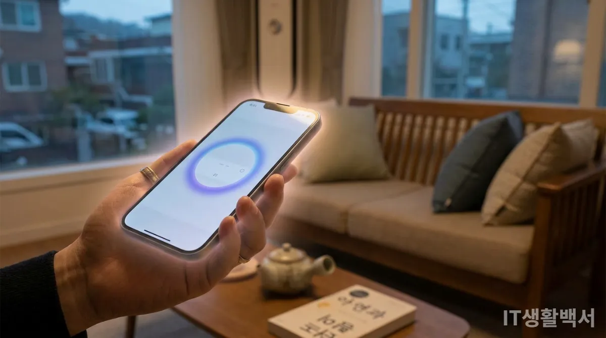 스마트폰에서 온디바이스 AI 기능이 작동하는 모습