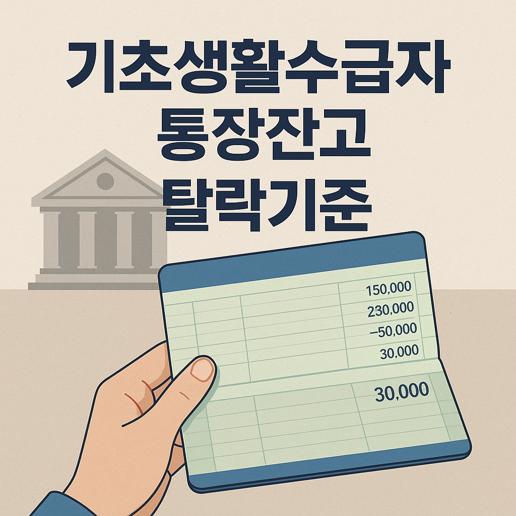 기초생활수급자 통장잔액 기준, 잔고 많으면 탈락