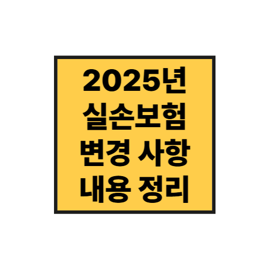 2025년 실손보험 개편! 달라지는 핵심내용 한눈에 정리