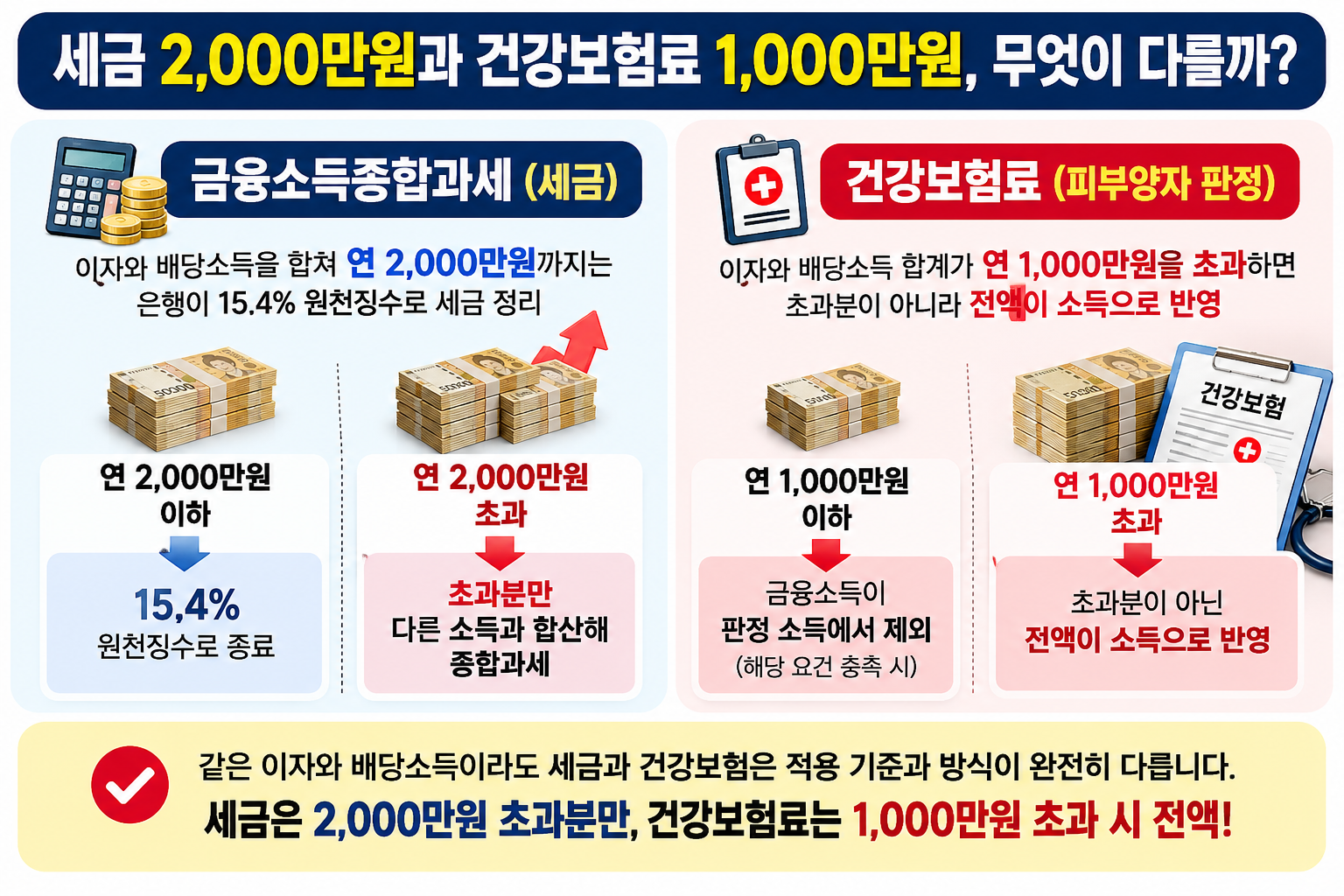 예금이자 1050만원과 국민연금 연 1200만원 합산 시 피부양자 판정 소득 2250만원 계산 사례
