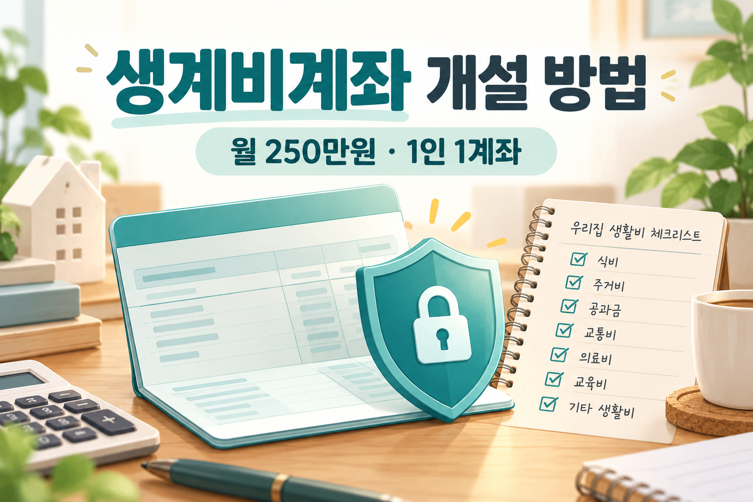 생계비계좌 개설 방법 - 월 250만원 압류방지 통장 은행&middot;준비물&middot;주의사항