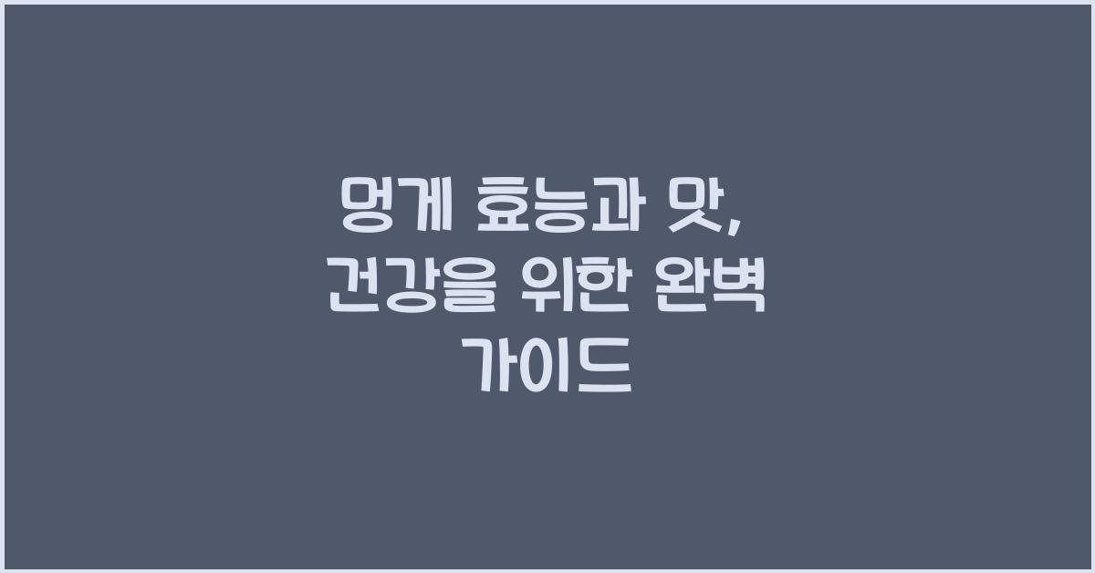 멍게 효능
