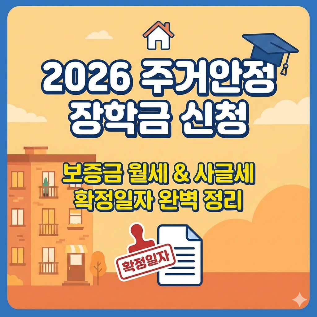 2026 주거안정 장학금 신청 보증금 있는 월세 vs 사글세 확정일자 받는 법 총정리