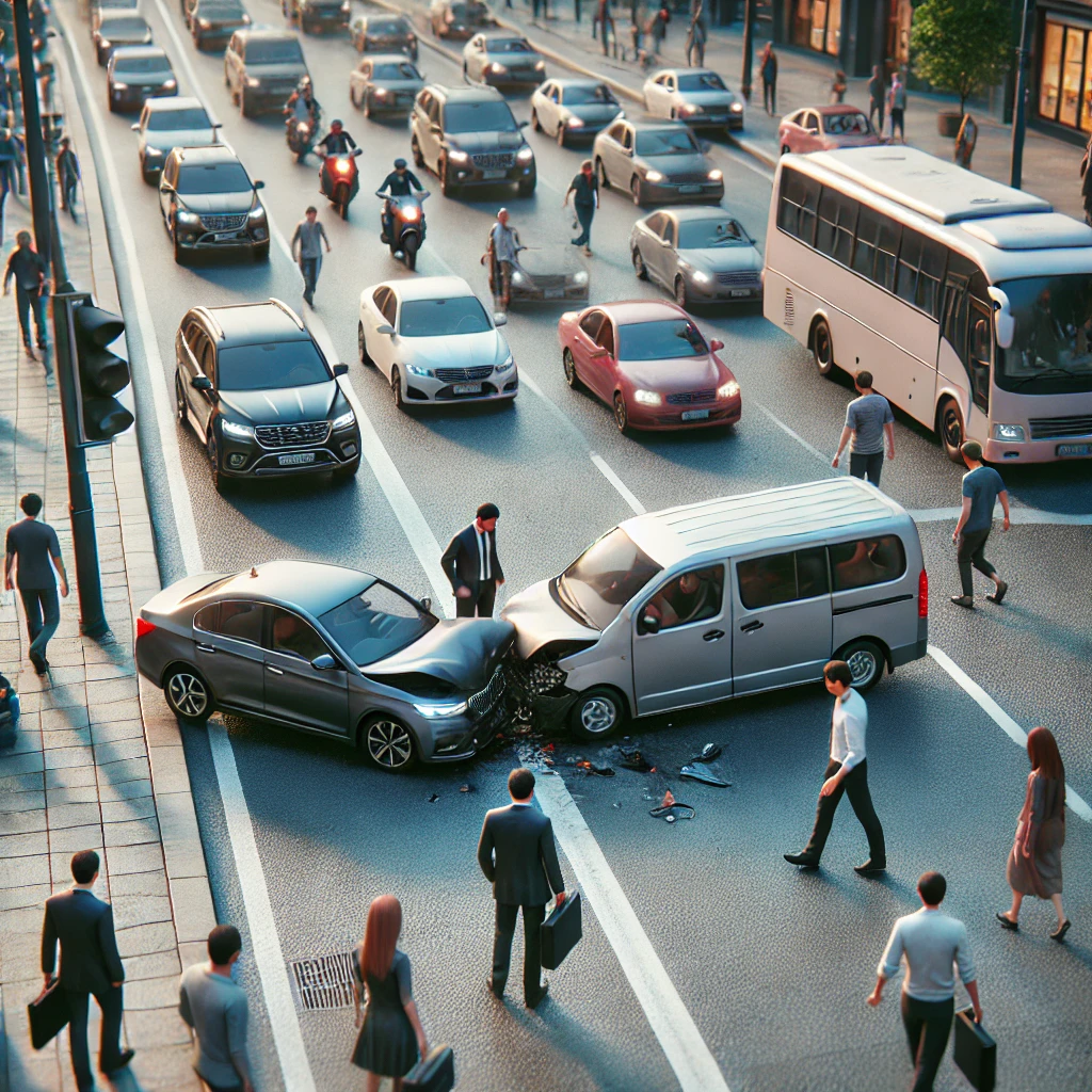 출퇴근중 교통사고 현장모습
