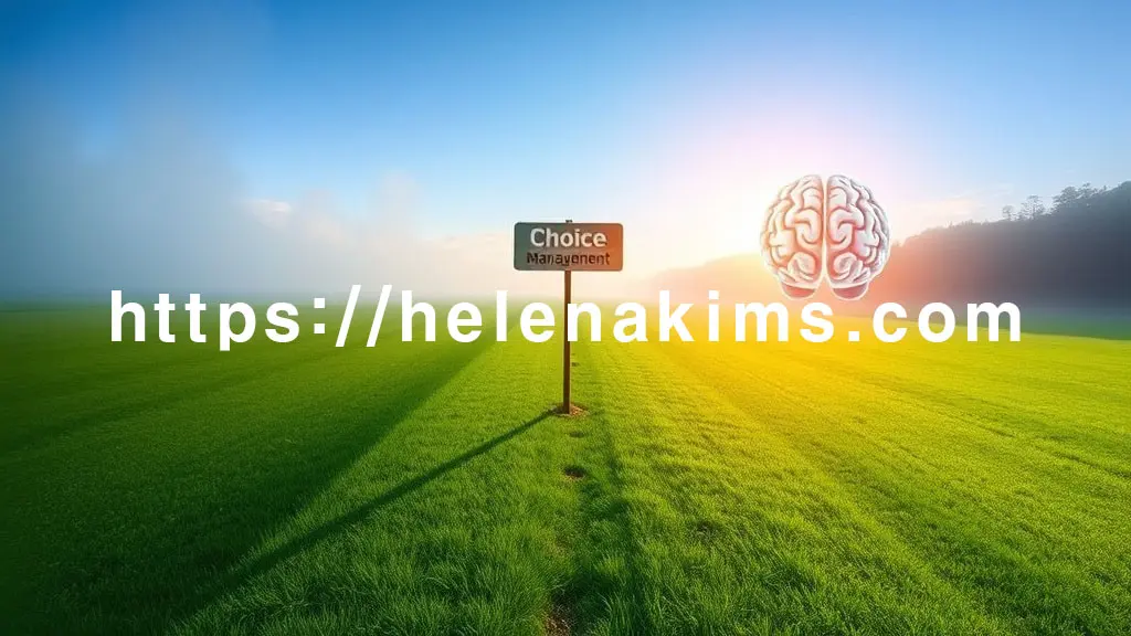 왼쪽 길은 점점 어두워지며 멀리 안개가 자욱한 치매의 상징적 풍경으로 이어지고, 오른쪽 길은 밝고 환한 빛이 비추는 맑은 하늘 아래 건강한 뇌 그래픽이 보이는 희망찬 풍경으로 펼쳐지는 이미지.