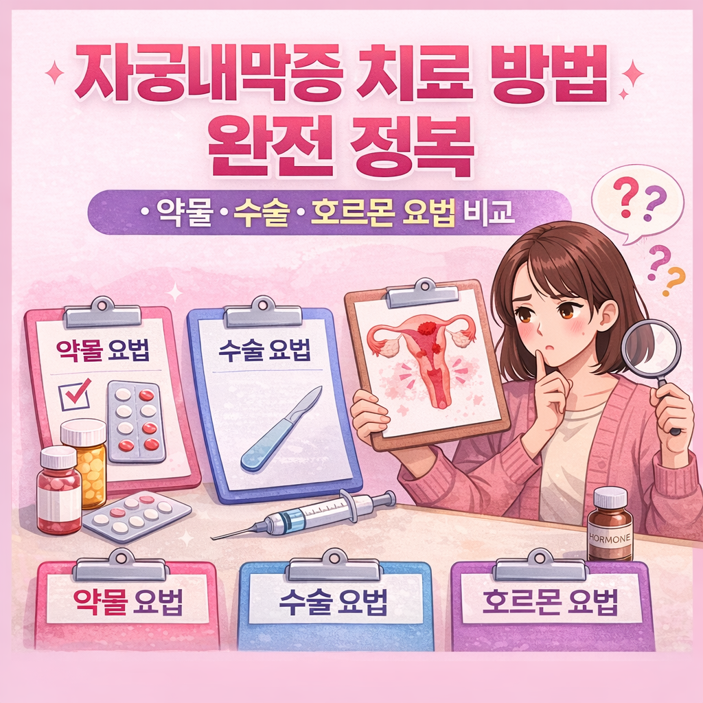 자궁내막증, 자궁내막증치료, 자궁내막종수술, 호르몬요법, 비잔부작용, 복강경수술, 난소혹치료, 생리통완화, 자궁내막증재발, 산부인과검진