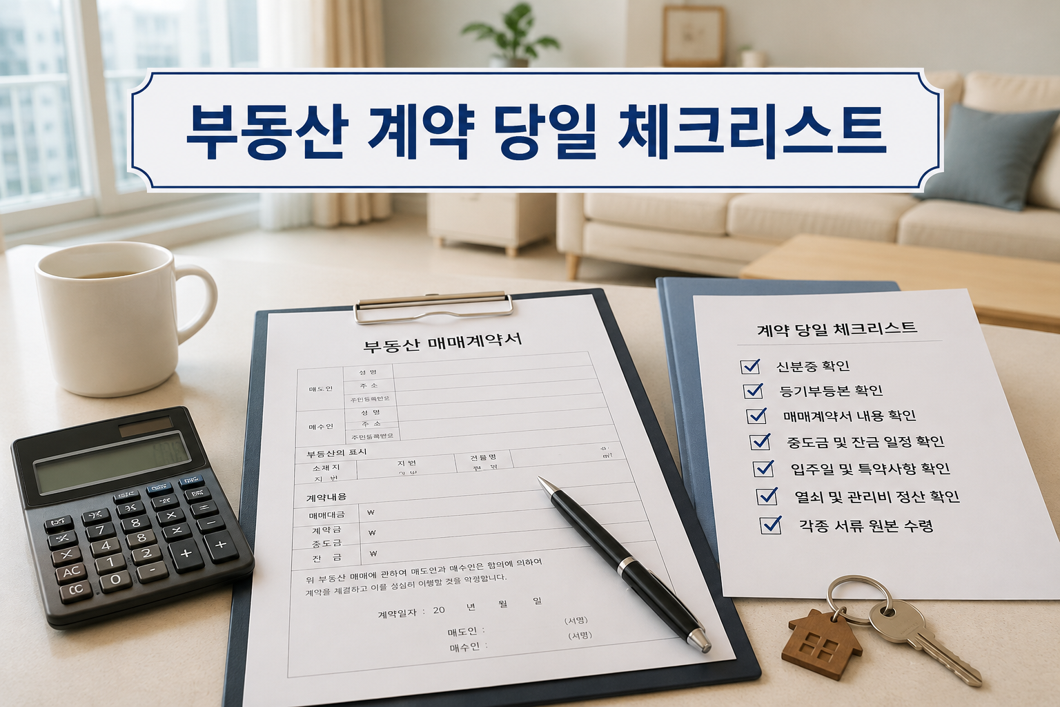 부동산 계약당일 체크리스트