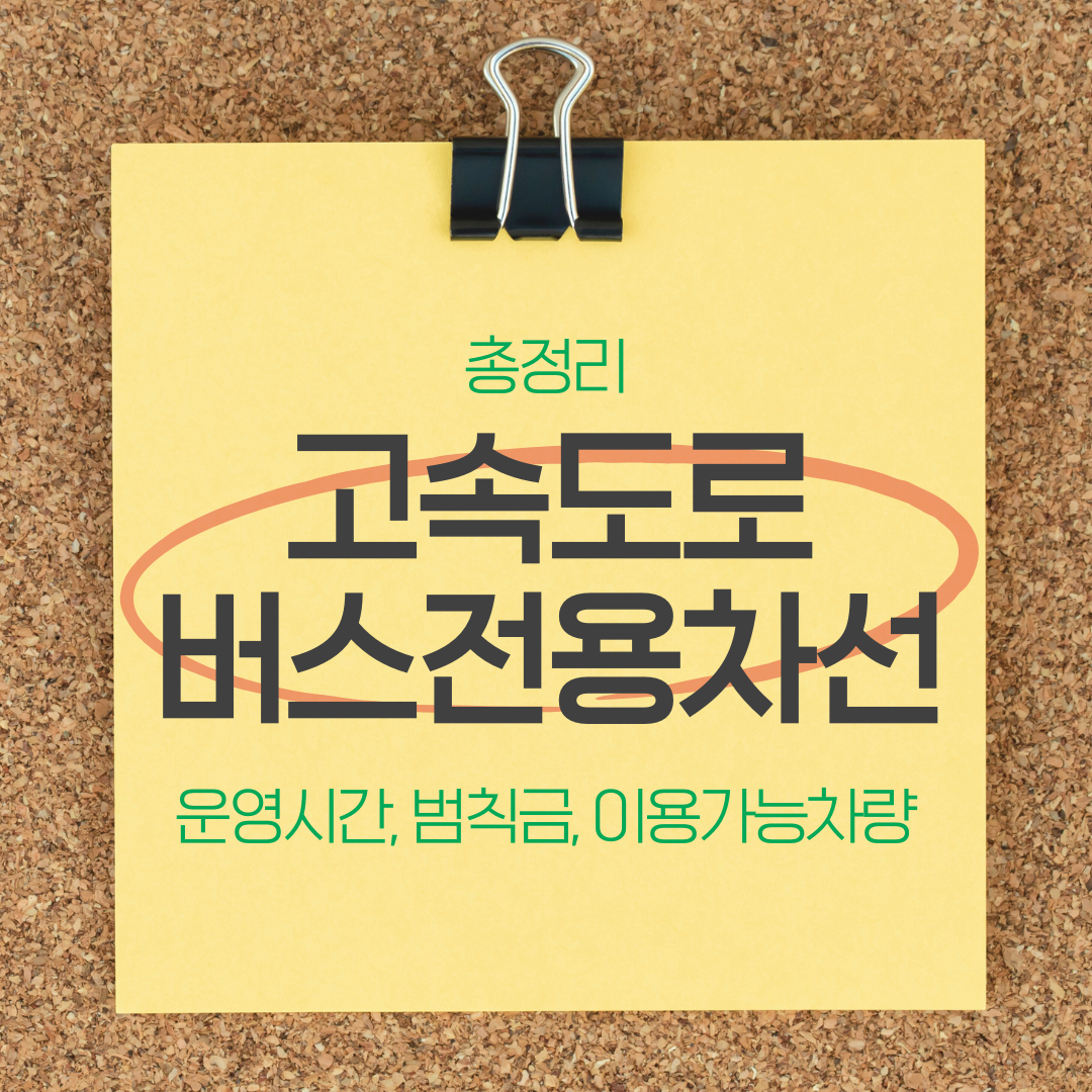 고속도로 버스전용차선 이용법