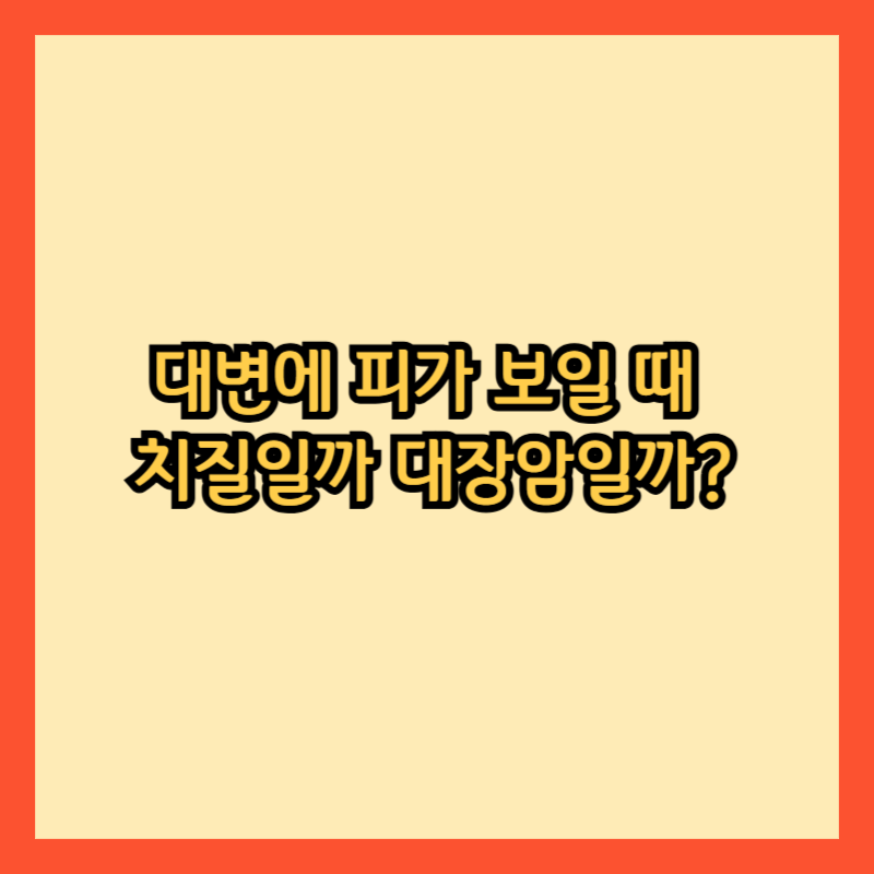 대변에-피가-보일 때-의심해볼-수-있는-질환