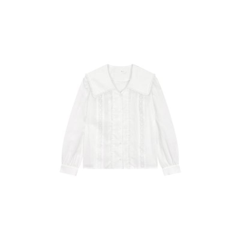 지컷 세일러 카라 아일렛 블라우스 7253360103