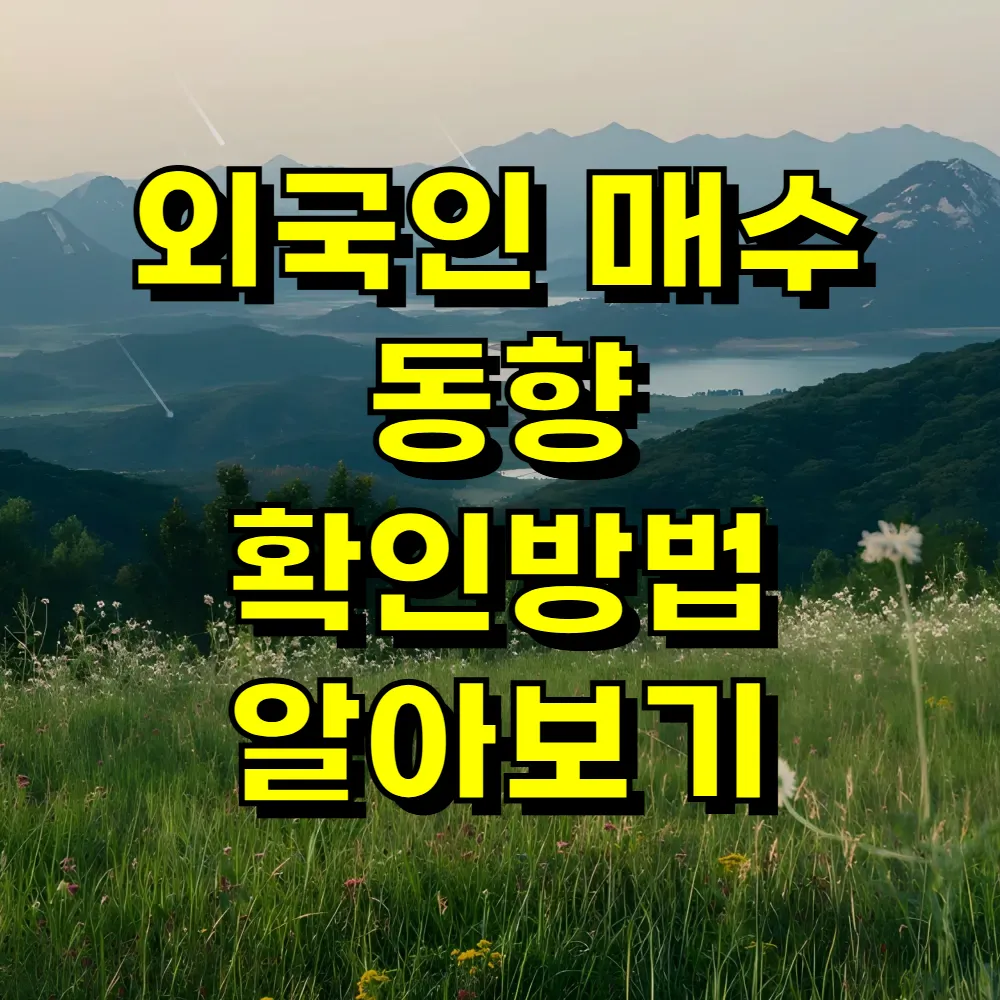 외국인 매수 동향 확인방법 알아보기