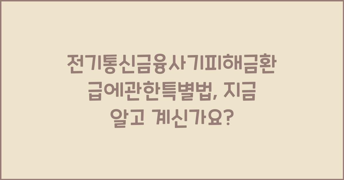 전기통신금융사기피해금환급에관한특별법