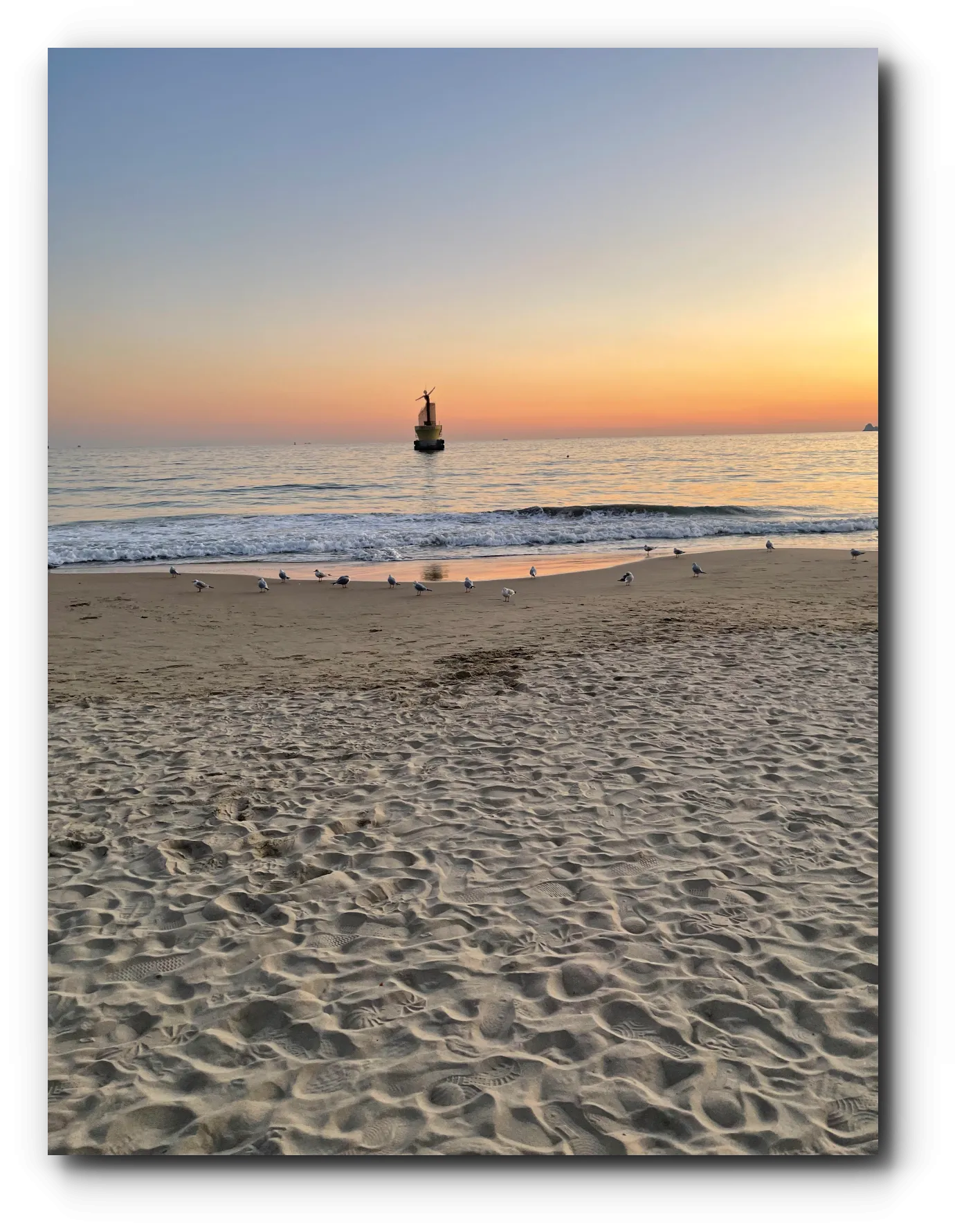 부산-해운대-해수욕장의-아름다운-선셋