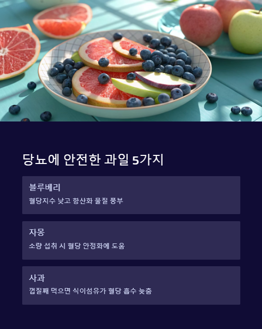 당뇨에 안전한 과일 5가지