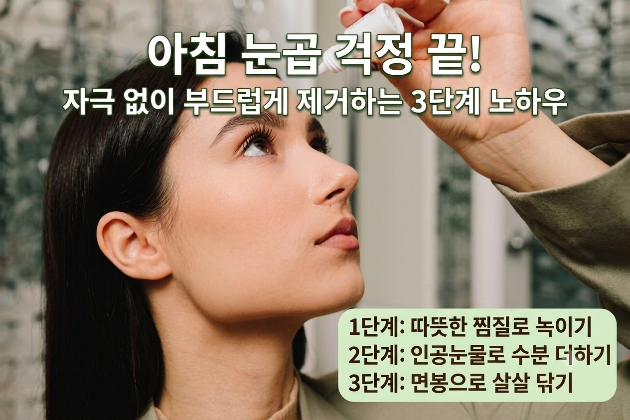 인공눈물을 눈에 넣는 모습