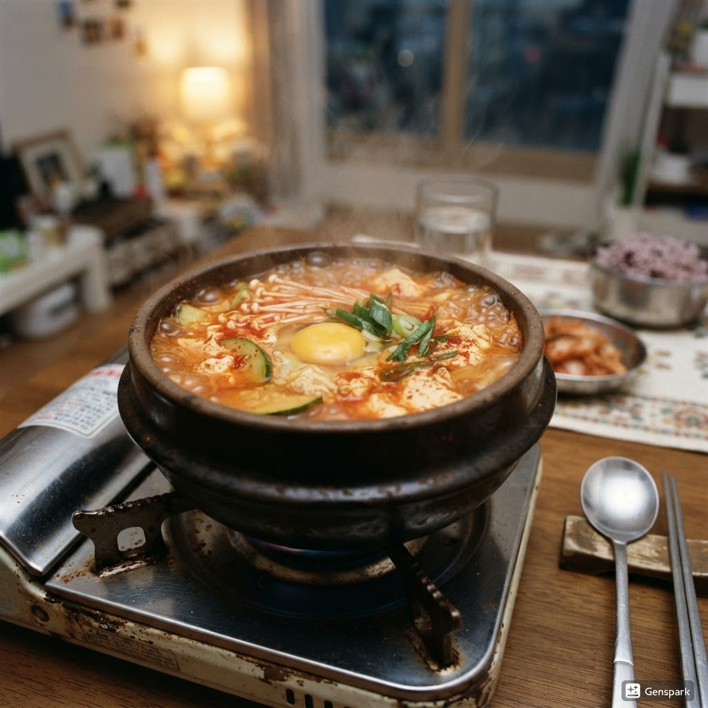 [자취생 간단 요리]순두부찌개 (파기름, 고추기름, 1인분 레시피)
