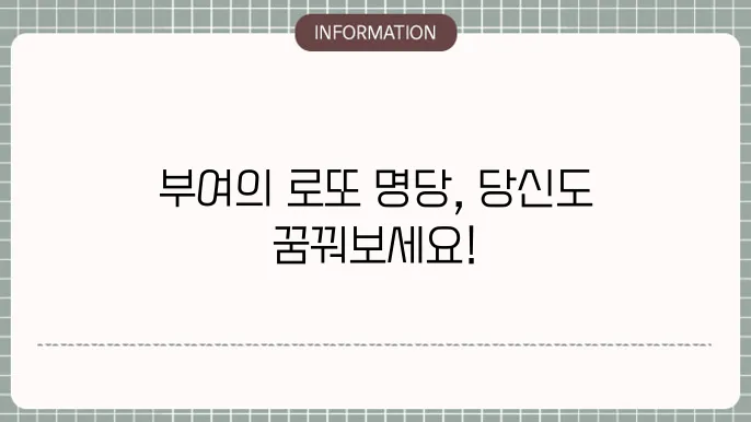 부여 로또 명당: 1등 터진 곳