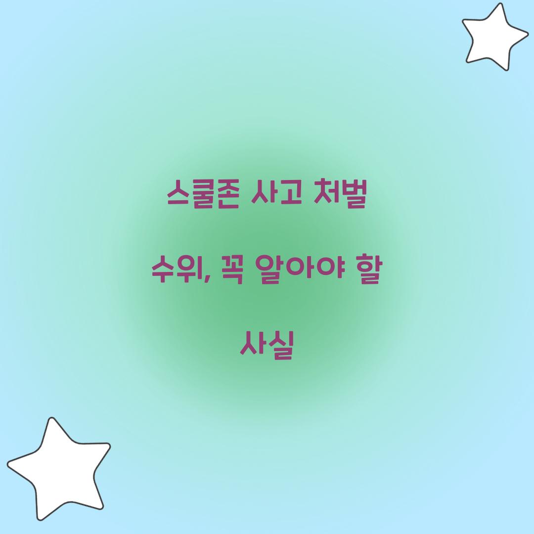 스쿨존 사고 처벌 수위