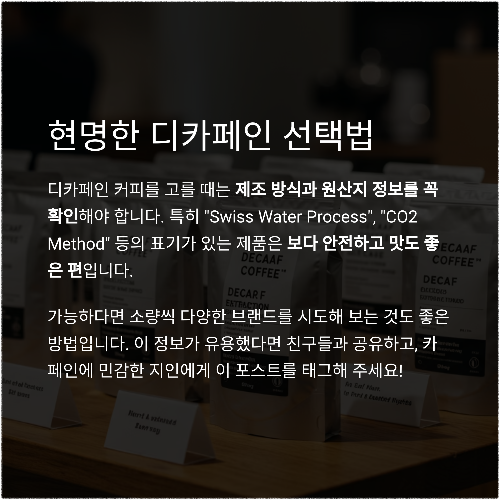 잠 못 이루는 밤을 위한 선택, 디카페인 커피의 모든 것