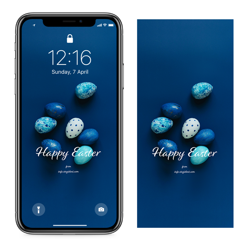 10 파란색 계란 C - Happy Easter 부활절계란배경화면