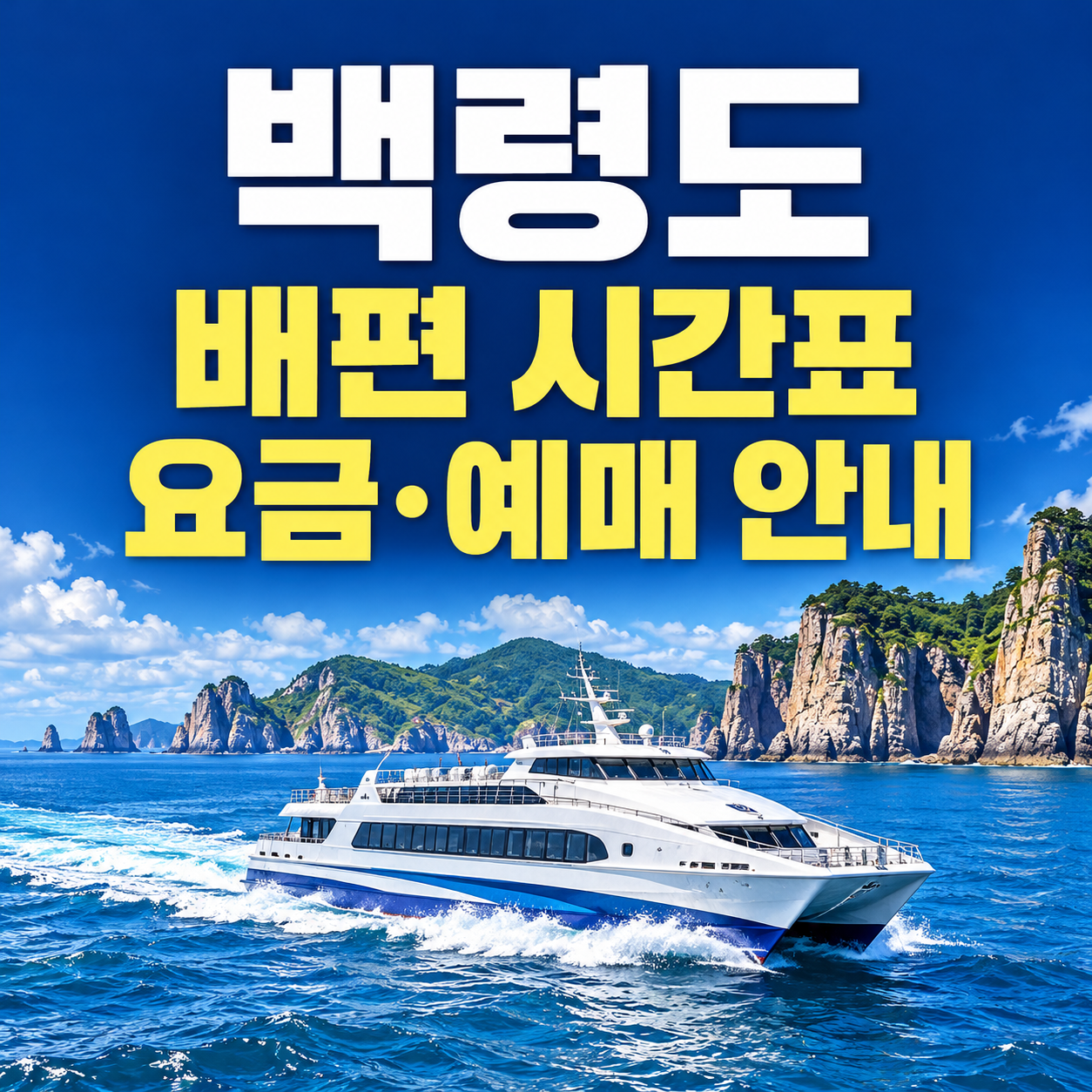 인천 백령도 배편 시간표｜왕복 요금&middot;소요시간&middot;예약방법