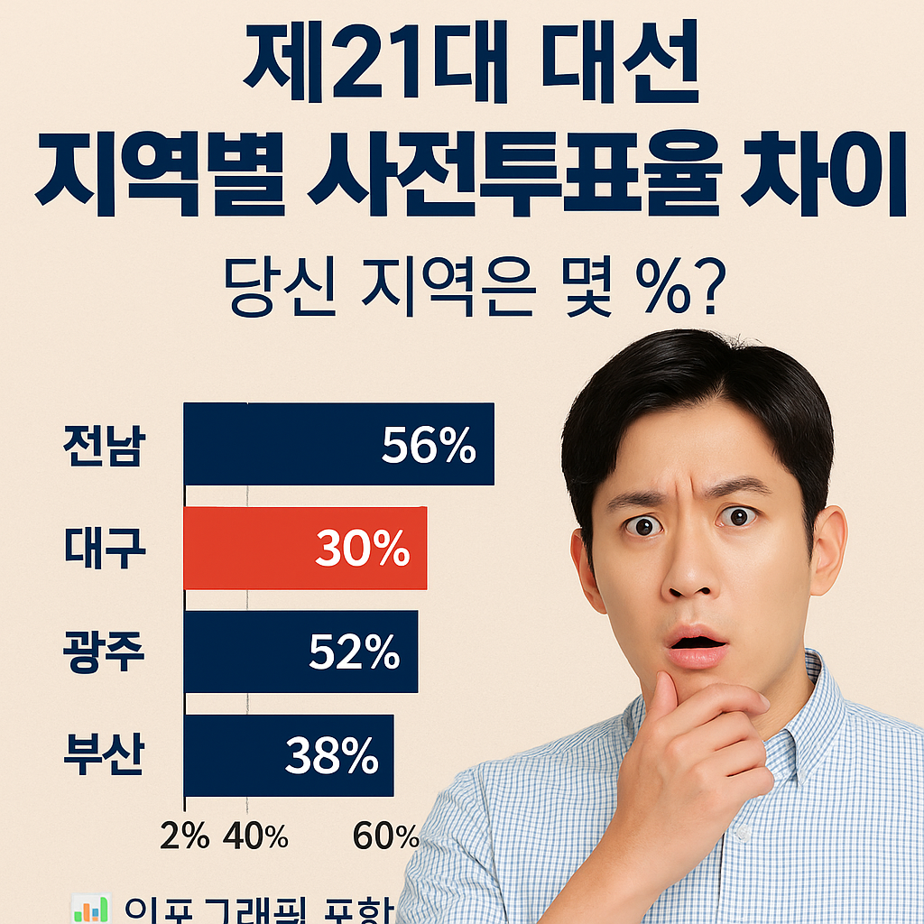 제21대 대통령 지역별 사전투표율 분석 (2025)