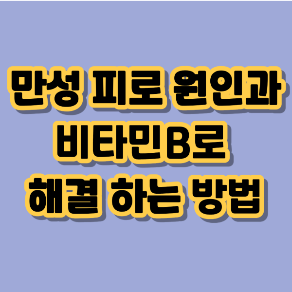 만성피로 원인과 비타민B로 해결 하는 방법 텍스트