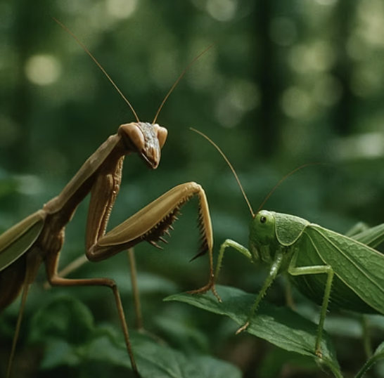 여치의 천적은 누구? 사마귀, 거미와의 치열한 생존 싸움