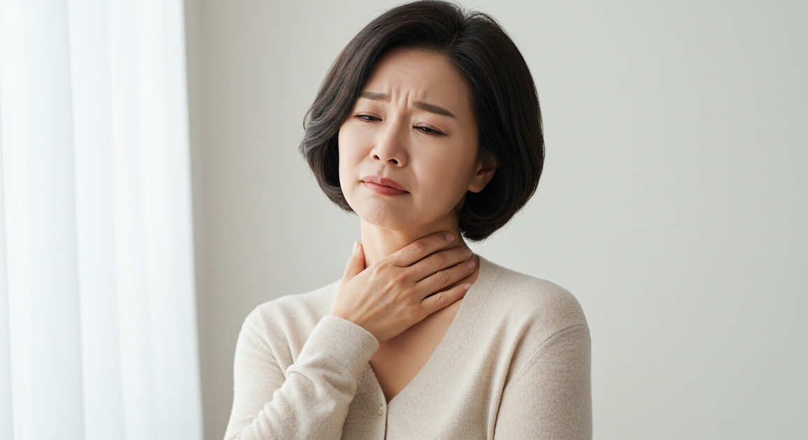 50대 여성 폐경 후 몸이 불편한 이미지