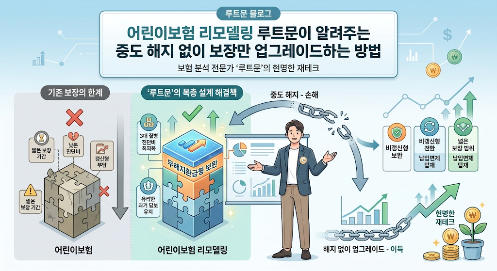 어린이보험 리모델링 루트문이 알려주는 중도 해지 없이 보장만 업그레이드하는 방법