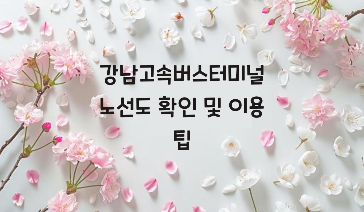 강남고속버스터미널 노선도