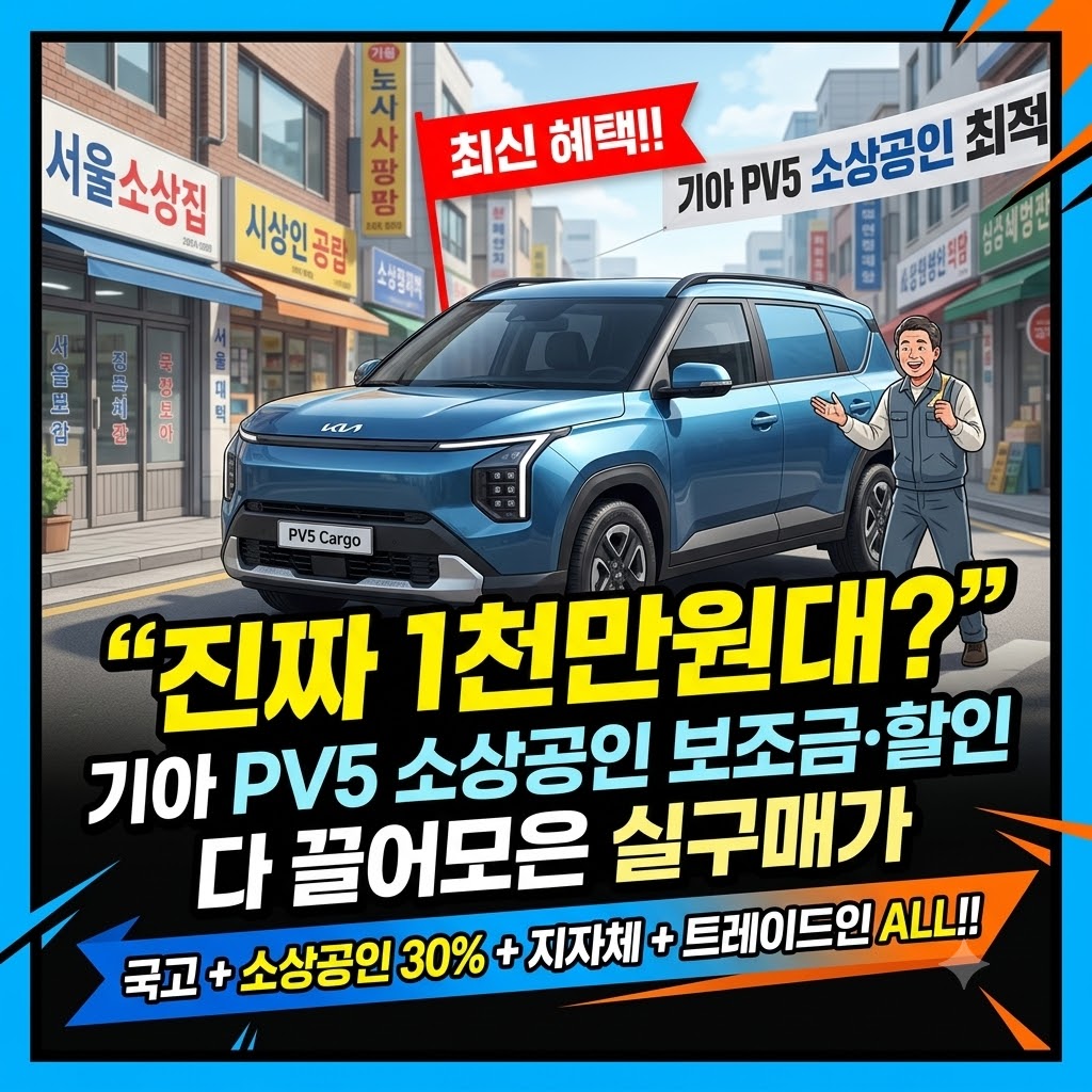 "진짜 1천만원대?" 기아 PV5 전기차 소상공인 보조금&middot;할인 다 끌어모은 실구매가 관련사진