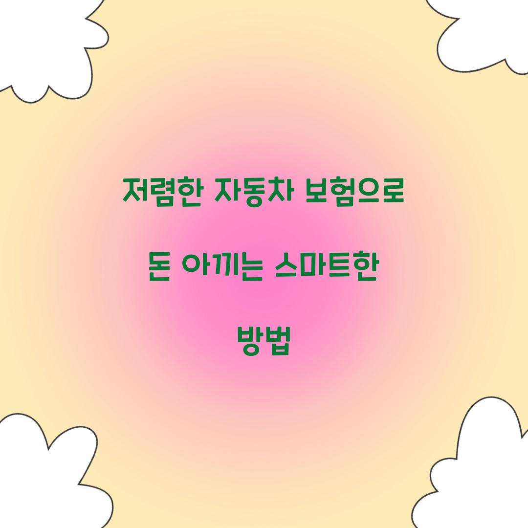 저렴한 자동차 보험