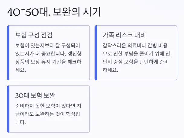 40-50대 보험 보완